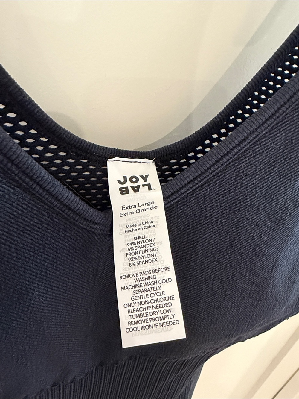 JoyLab Navy Ribbed V‑Neck Sleeveless Romper - Picture 3 of 8